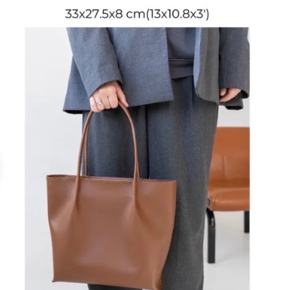 Genuine Leather Work Tote - Picture 1 of 2